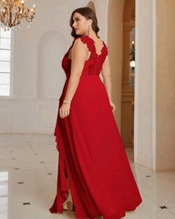 Women&rsquo;s Draped Split Formal Evening Party Dress, Thigh-Length, Bridesmaid Dress