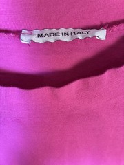 TG.U Made in Italy Linen Viscose Combo Drawstring Bubble Floral Dress Pink XL