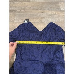 MIUSOL Womens 2XL Navy Blue Lace Dress 3/4 Sleeve Midi NWT