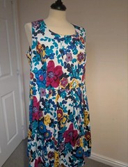 Joe Browns 97% cotton floral colourful skater dress occasion wear wedding Uk 16