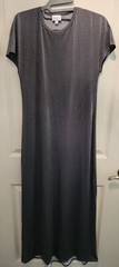 LuLaRoe Maria XS Maxi Dress Gray White Micro Polka Dots