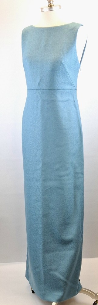 St. John Size 4 Aquamarine Wool Cowl Back Sleeveless Dress/Gown