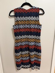 Johnston & Murphy Multicolor Embroidered Lace Sheath Dress V-Neck Sleeveless