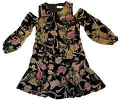 Eliza J Dress Women’s Sz 8 Velvet Floral Formal Cocktail Poly Nylon Blend