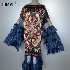 Pleated Elastic Slim Dress Beach Cover up Kaftan Abaya Dubai Luxury Party Dress