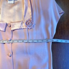 Vintage 90s Wild Rose Full Button Maxi Midi Dress Womens 8 Satin Romantic Bow
