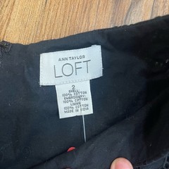 LOFT Black Embriodered Textured Sheath Dress