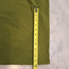 Monteau Midi Dress Sz M Green Puff Sleeve Smocked Slit Boho Peasant Renaissance
