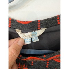 Boden Grey Orange Abstract Geometric Knit Shift Dress 6R mod retro 60s artsy