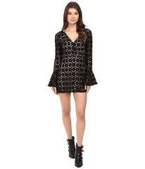 Free People OB545451 Back to Black Lace/Nude Bell Sleeve Mini Dress, 0 – $168