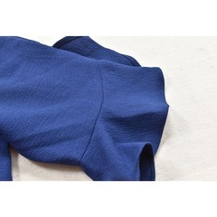 Karl Lagerfeld Paris Navy Blue Dress Ruffle Sleeve Sheath Crew Neck Size 10