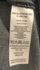 SEASALT : Book Seller Denim Pinafore Dress : U.K. 20 : Good Condition