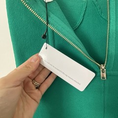 Scanlan Theodore Dress Crepe heavyweight knit bustiere Size M green