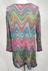 MISSONI Dress Chest 41 Wavy Cheveron Runway Multicolor Boho Hippie Italy Arsty