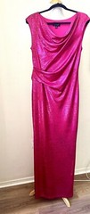 Special Occasion Foil Maxi Dress Fuchsia Size 10 Stretch