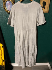 Brass And Roe Blue And White Grid Maxi Dress Sz Medium