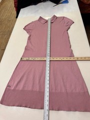 Women’s NWOT Lacoste Silk Cotton Short Sleeve Solid Pink Polo Dress Size 34