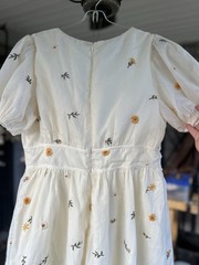 BILLY J Girls Size 12 White Embroidered Floral Fit & Flare V-Neck Dress