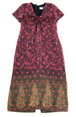 Emma James Liz Claiborne Pink Orange Brown Short Sleeve Long Maxi Dress 14