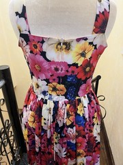 Floral-Print Overall Fit-&-Flare Midi Sundress designer inspired