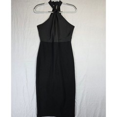 Express Black Halter Maxi Dress Women S Stretch Classic Elegant Evening Gown