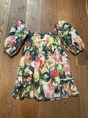 Cars Cara Exquisite Cotton Off The Shoulder White Floral Summer Dress £500 XS S