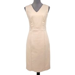 Ann Taylor Dress Womens 6T Tall Light Pink Lined Stretch Cotton Zip Sheath