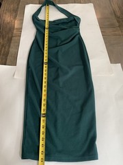SHEIN Green Cowl Neck Halter Midi Dress XS Ruched Bodycon Cocktail Party