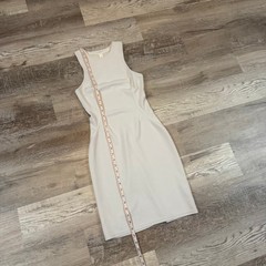 Lululemon Ribbed Softstreme Ivory Tank Dress Slim Fit Minimalist Size 2