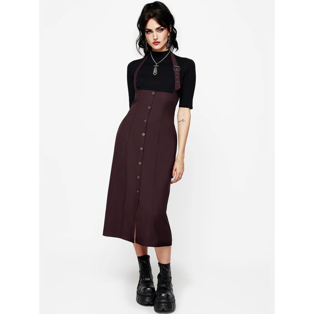 Disturbia New Age Halter Neck Pinafore Midi Dress Size 6