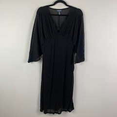 ModCloth Dress M Promised You Heaven Mesh Midi Shimmer Mesh Batwing Sleeves