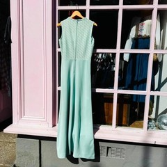 Vintage 70s Turquoise Maxi Dress