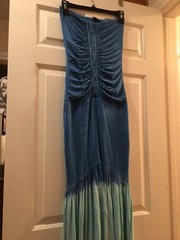 Solanges Blue Tie Dye Strapless Sky Maxi Dress