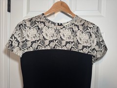 STELLA MCCARTNEY Silk and Crepe Block-Lace Print-Sheath Dress-IT 44/US 8/10