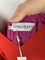 NWT Camilyn Beth Red Ruffle Sleeve Party Dress Size 0 Midi Full V Neck Romantic