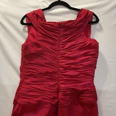 Tadashi Collection Womens Evening Gown 14 Ruched Iridescent Red Taffetta Dress
