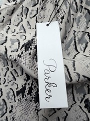 Parker Silk Dress Womens L Beige Snake Print Halter Mini Shift Layered NWT