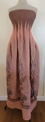 Peach Pink Chiffon Butterfly Embriodered Dress One-Size Tube Top Layered *hole*