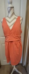 V-neck Jersey Sundress Knee Length Size XL Woman&rsquo;s Bra Top Orange