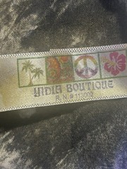 India Boutique Tie Dye Rayon Sleeveless Bohemian Hippie Dress Embroidered OS