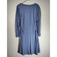 Anthropologie Daily Practice blue ruched mini dress L