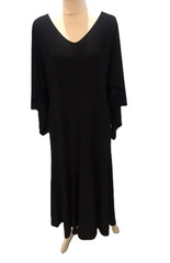 Antthony Design Originals Black Knit Capelet Midi Dress ( LARGE ) NWT $99.00