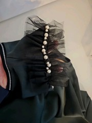 MOTHER OF PEARL Deep Green Shift Dress with Tule & Pearls size (US 8) (IT 42)