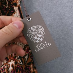 Vince Camuto Square Neck Paisley Print Fit & Flare Midi Sun Dress Womens M NWT