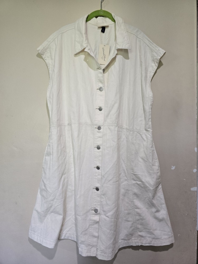 NWT Universal Thread White Denim Sleeveless Jumper Dress