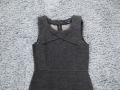 Banana Republic Dress Womens 0 Gray Wool Blend Knit Sweater Tank Zip Straight