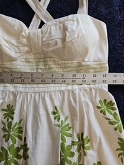 City Triangles y2kWhite Green Floral Halter Sundress Empire Waist Women&rsquo;s Size 7