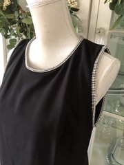 Donna Karen Women Black Maxi Slit Embellished Open Back Gown Dress Size 12