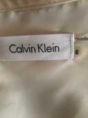 Creme & Black Striped Fit&Flare Calvin Klein Dressy Dress Sz 6 New $134.