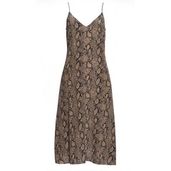 Frame Silk Python Printed Slip Dress Chocolate Multi